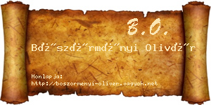 Böszörményi Olivér névjegykártya